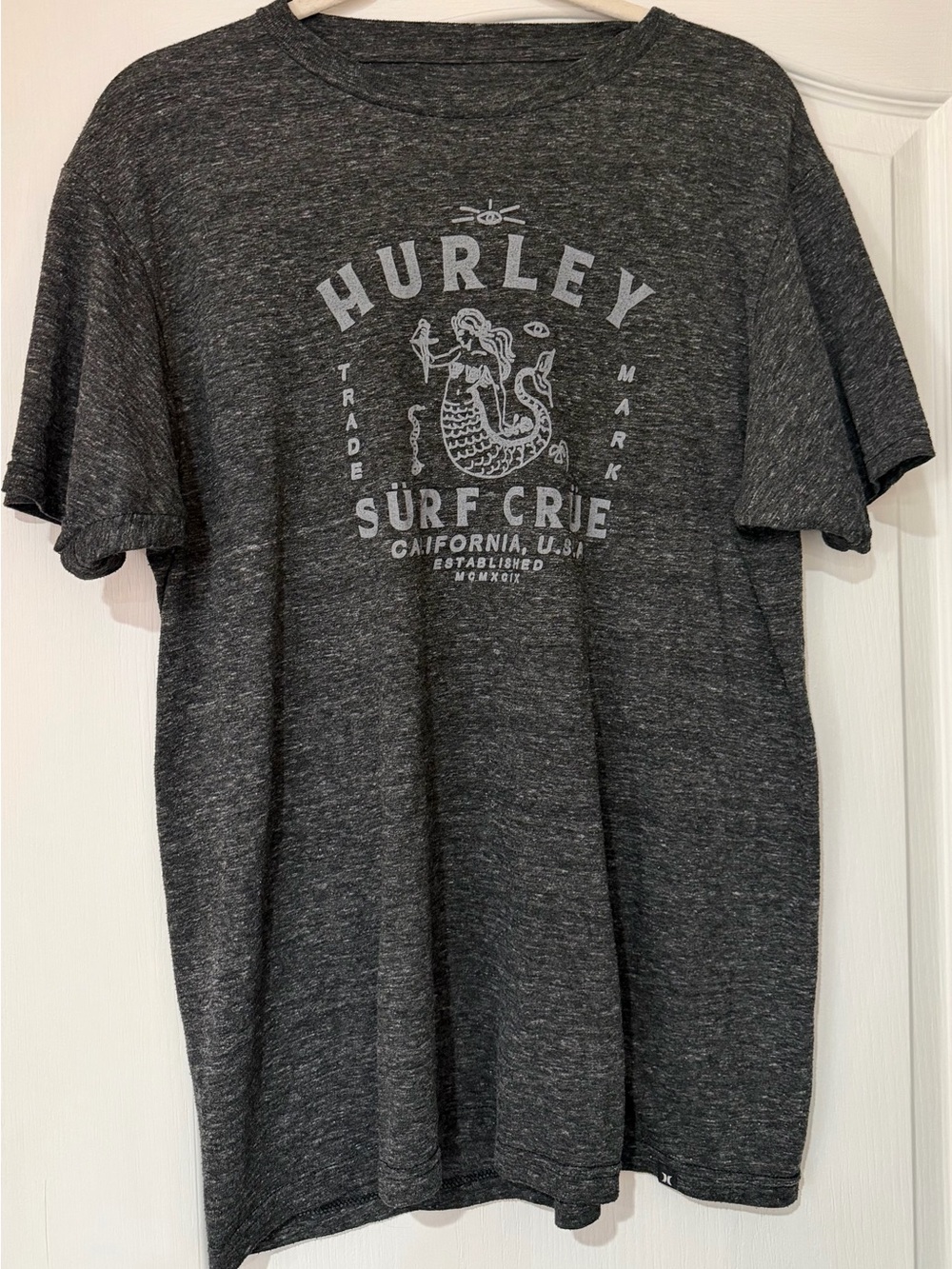 Hurley Charcoal Heather Short Sleeve Surf Graphic Tee